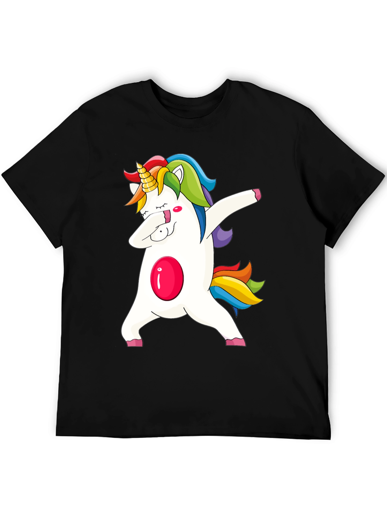 Unicorn Dabbing Graphic Tee - Fun & Stylish Black T-Shirt