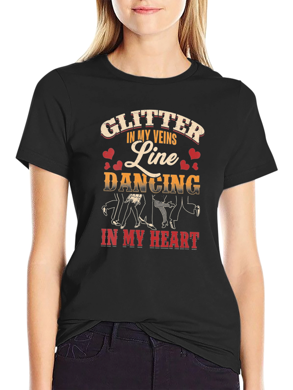 Line Dancing Glitter T-Shirt