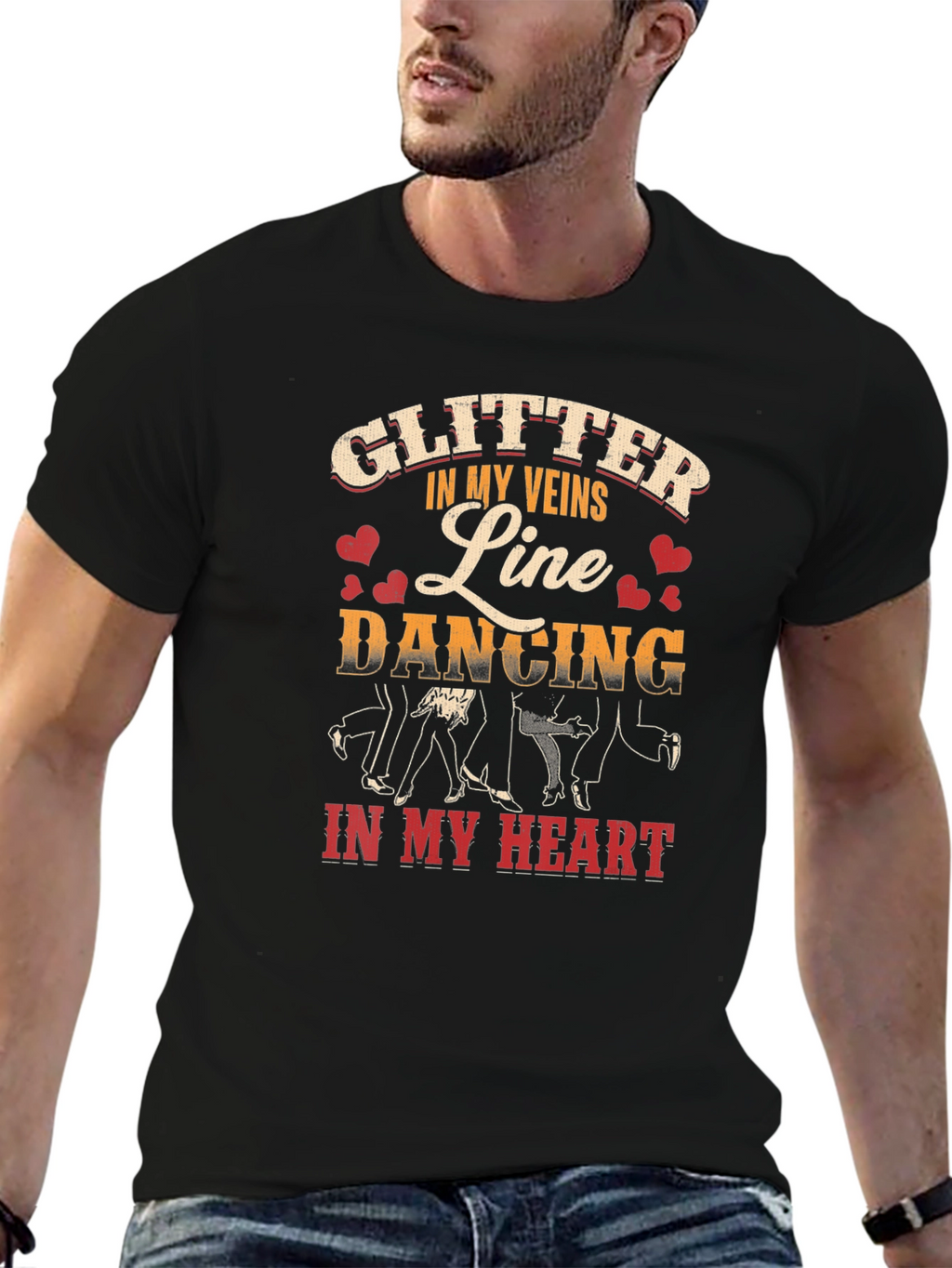Line Dancing Glitter T-Shirt