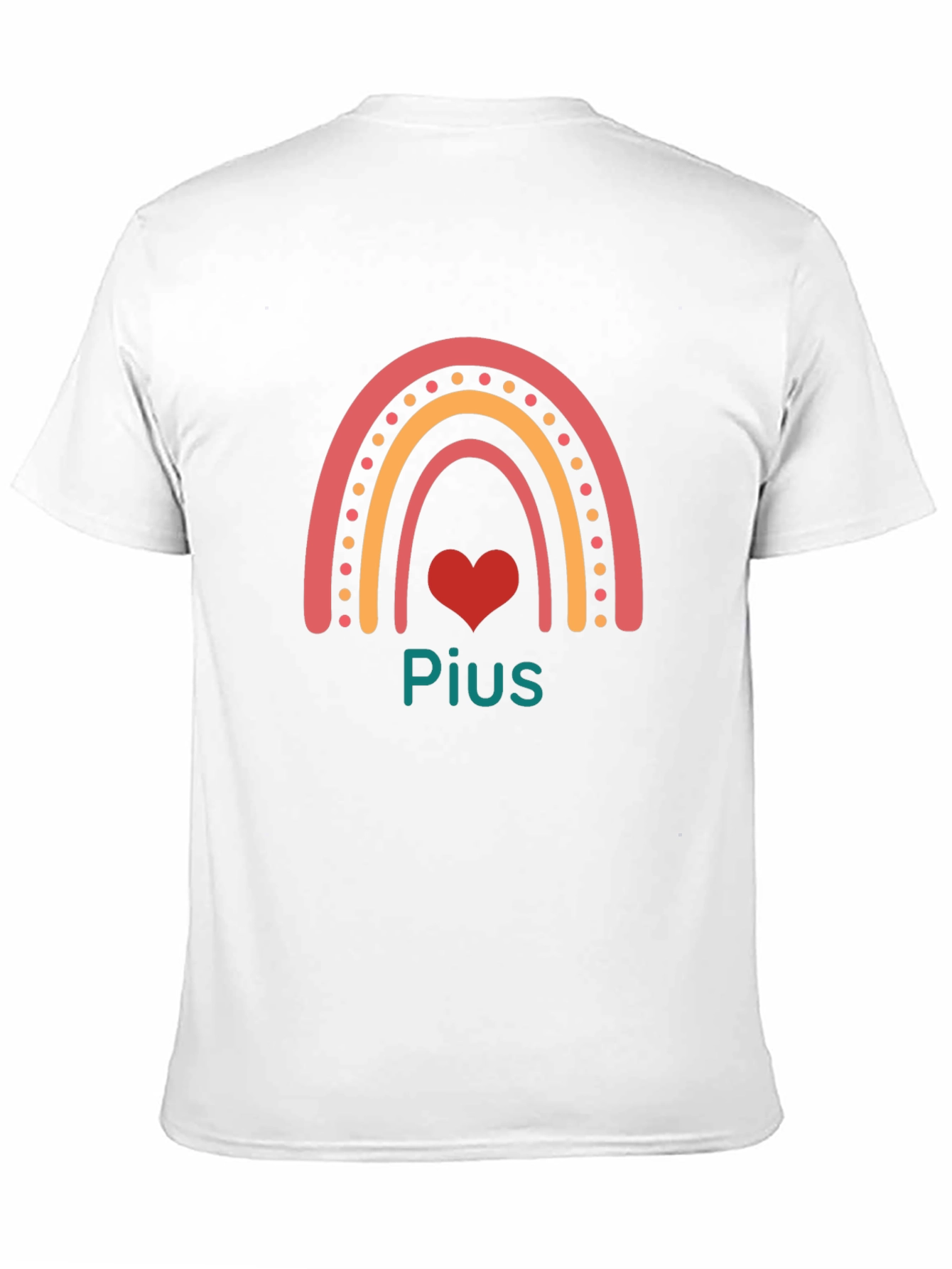 Rainbow Heart Personalized Black T-Shirt