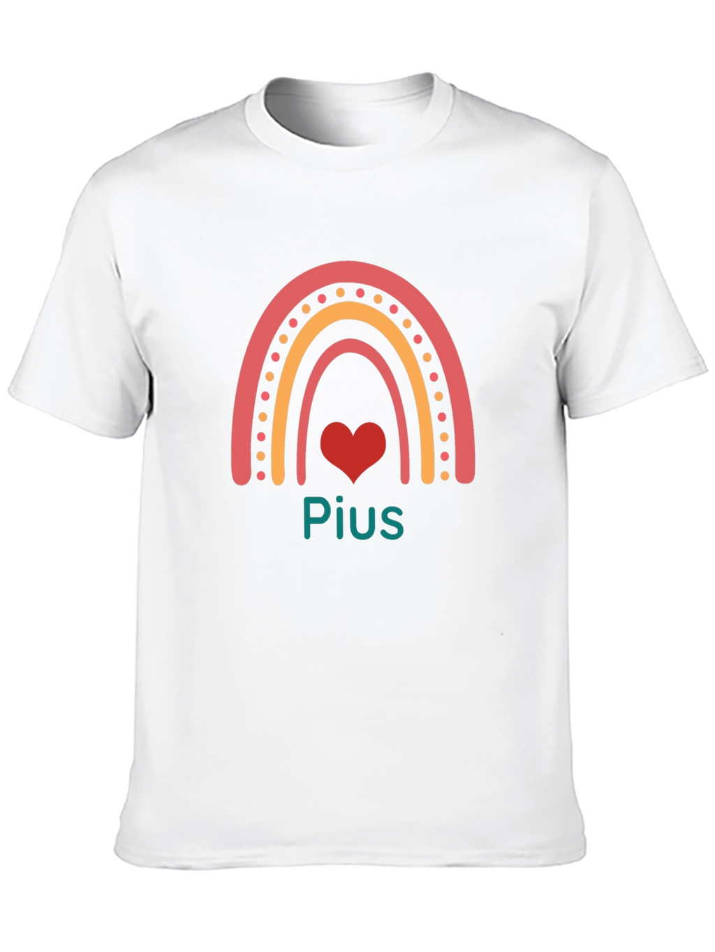Rainbow Heart Personalized Black T-Shirt