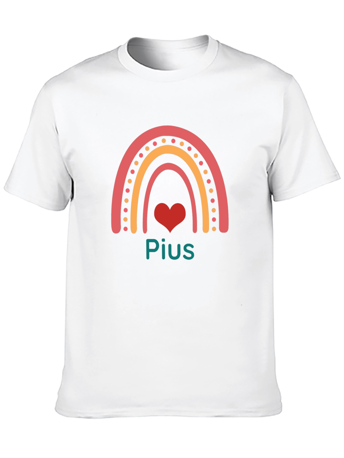 Rainbow Heart Personalized Black T-Shirt