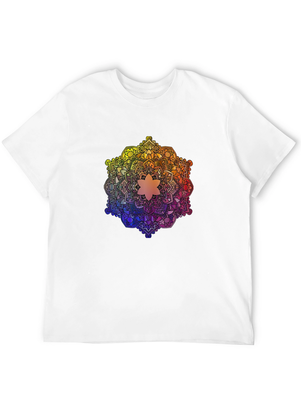 Rainbow Mandala Graphic Tee - Stylish and Unique