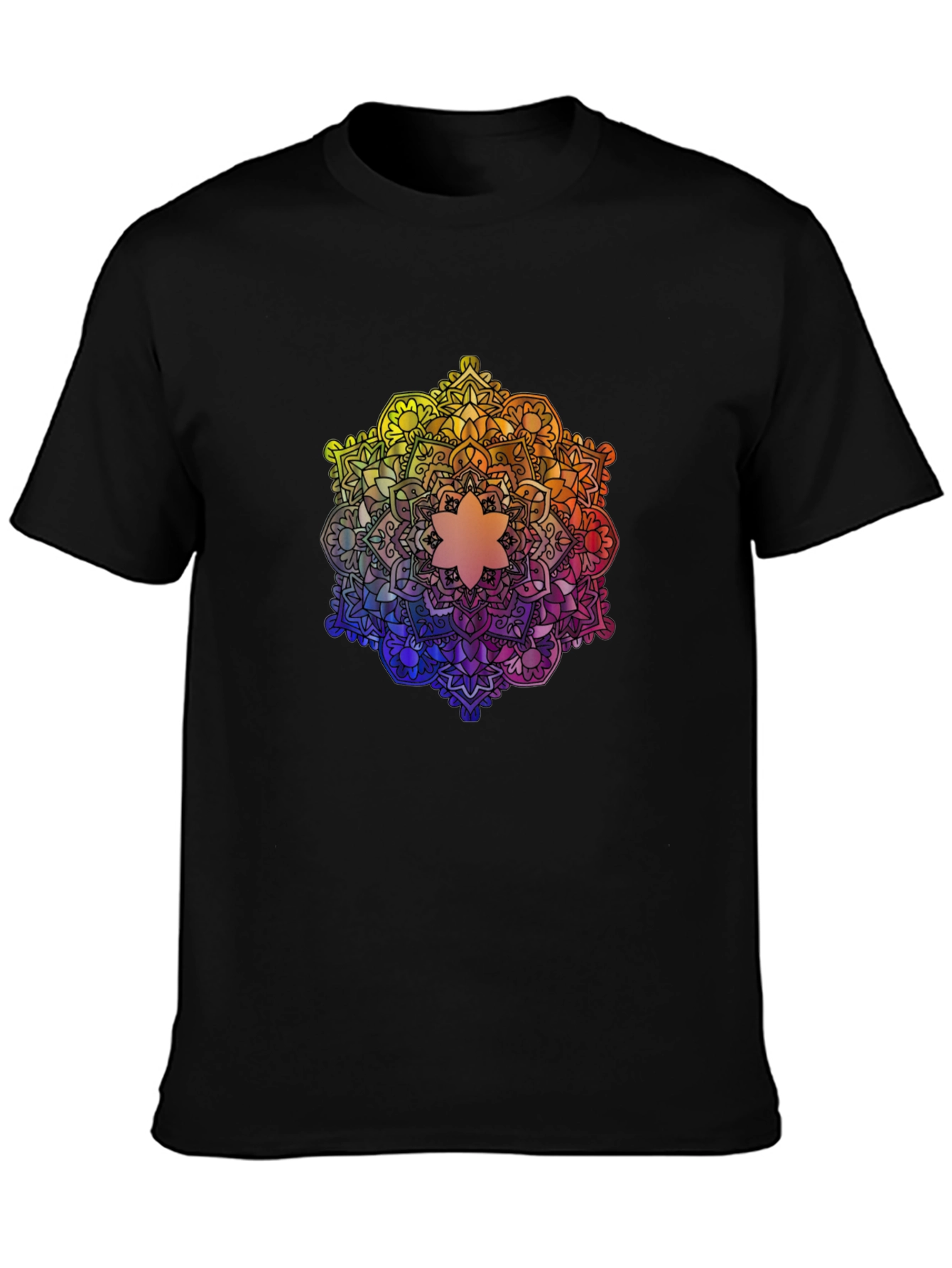 Rainbow Mandala Graphic Tee - Stylish and Unique