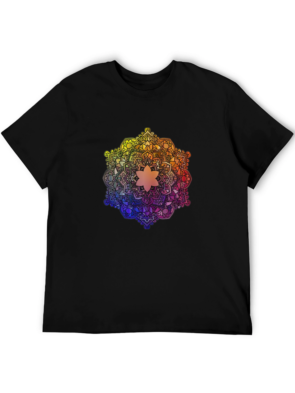 Rainbow Mandala Graphic Tee - Stylish and Unique