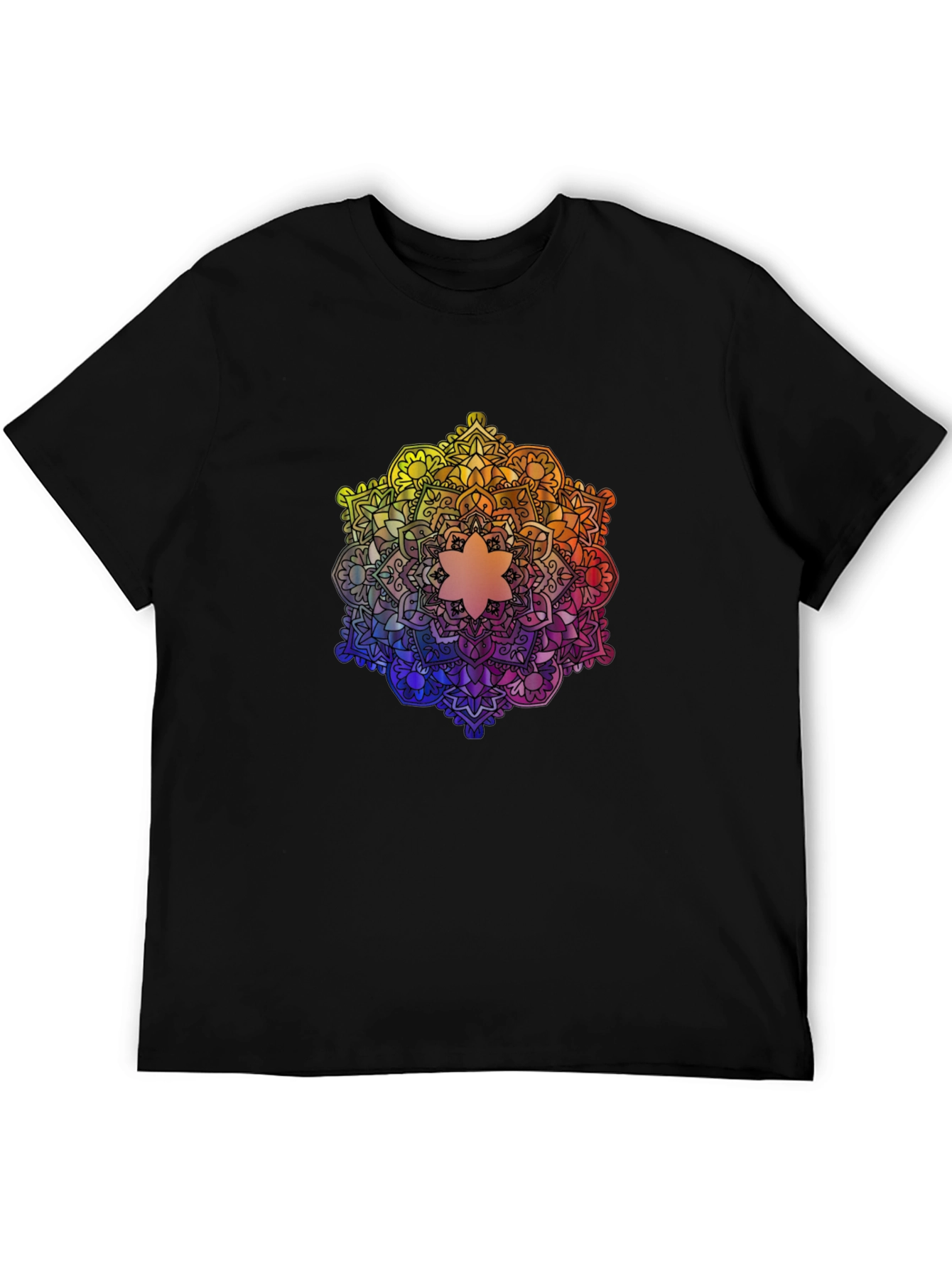 Rainbow Mandala Graphic Tee - Stylish and Unique