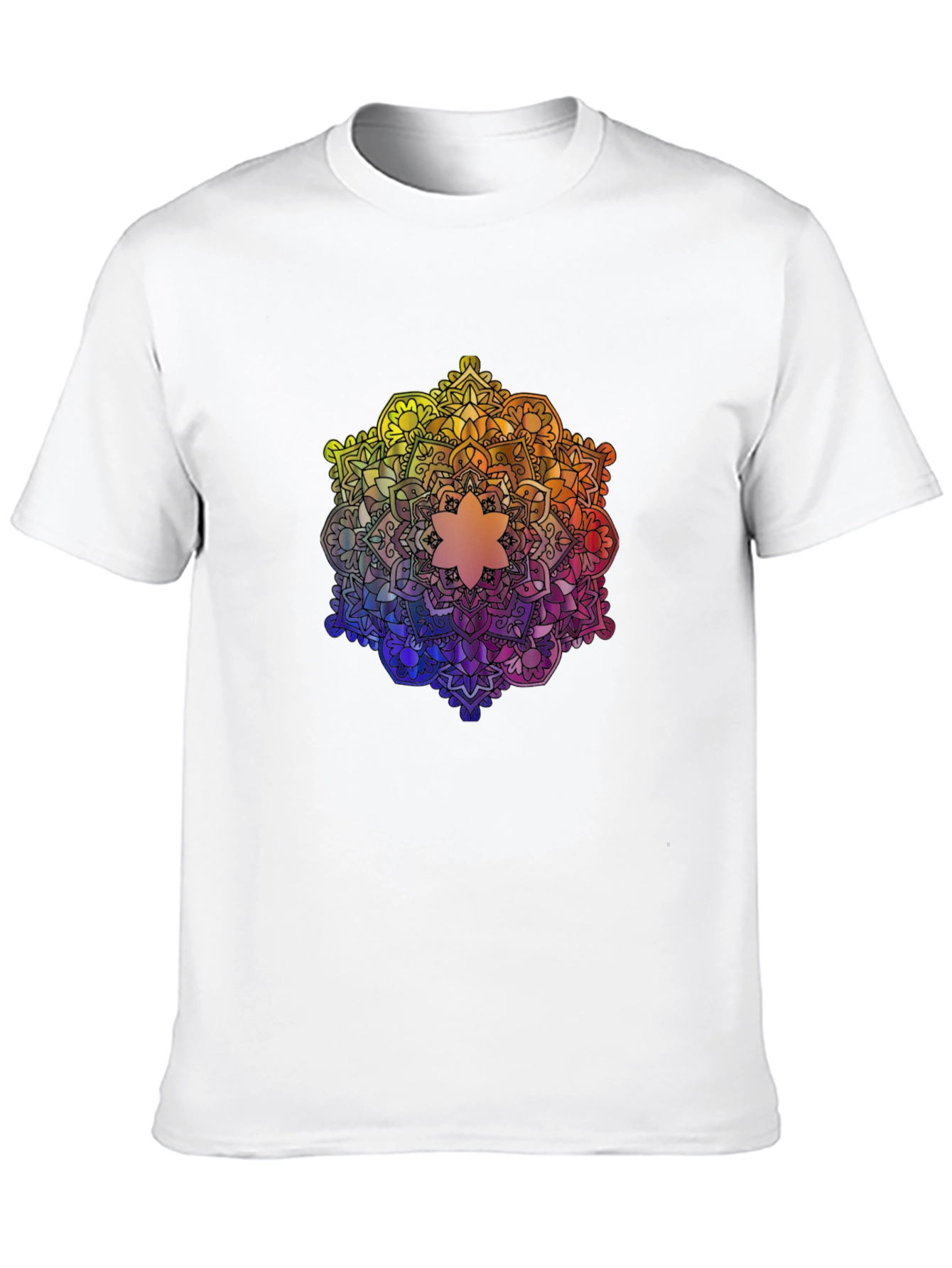 Rainbow Mandala Graphic Tee - Stylish and Unique