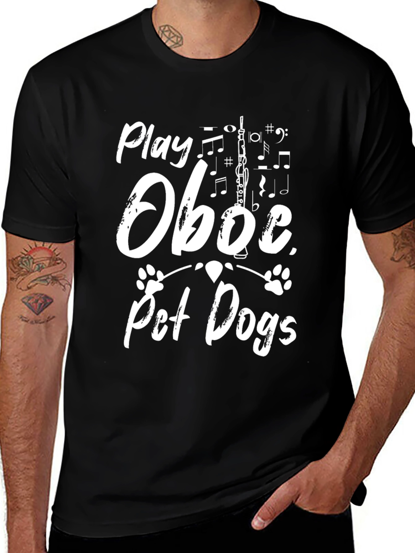 Play Oboe Pet Dogs Graphic T-Shirt