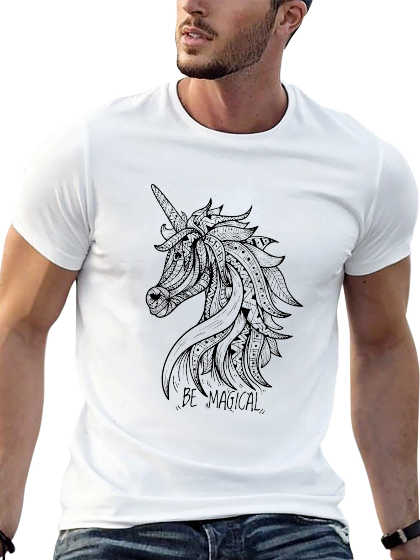 Magical Unicorn Graphic Black T-Shirt