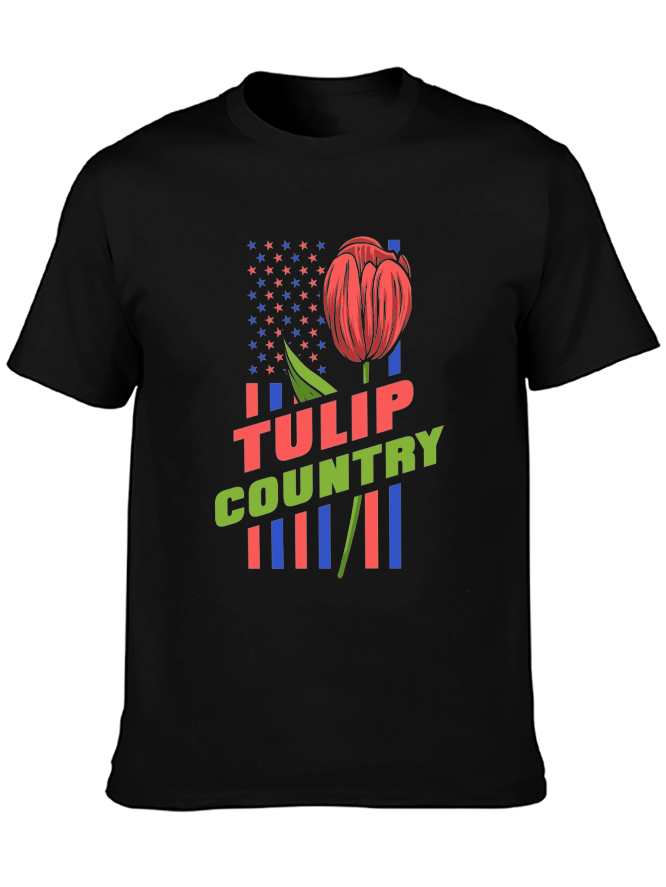 Tulip Country Graphic Tee - Black