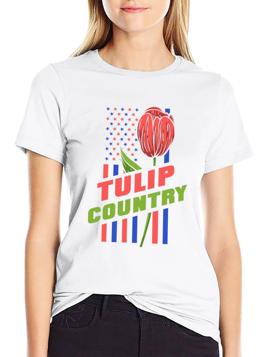 Tulip Country Graphic Tee - Black