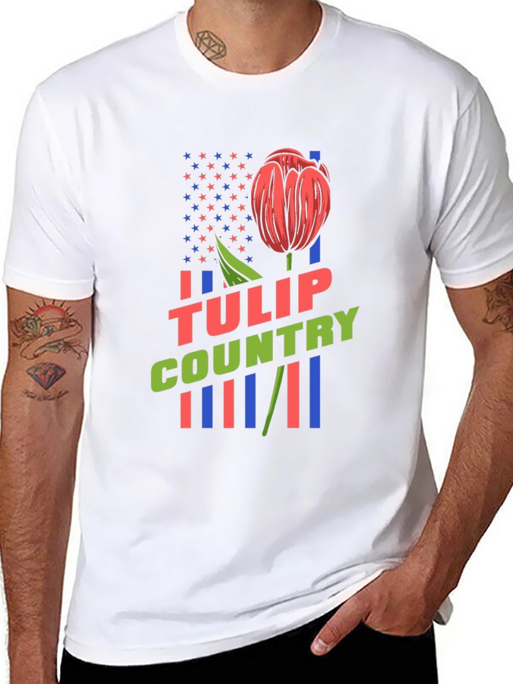 Tulip Country Graphic Tee - Black