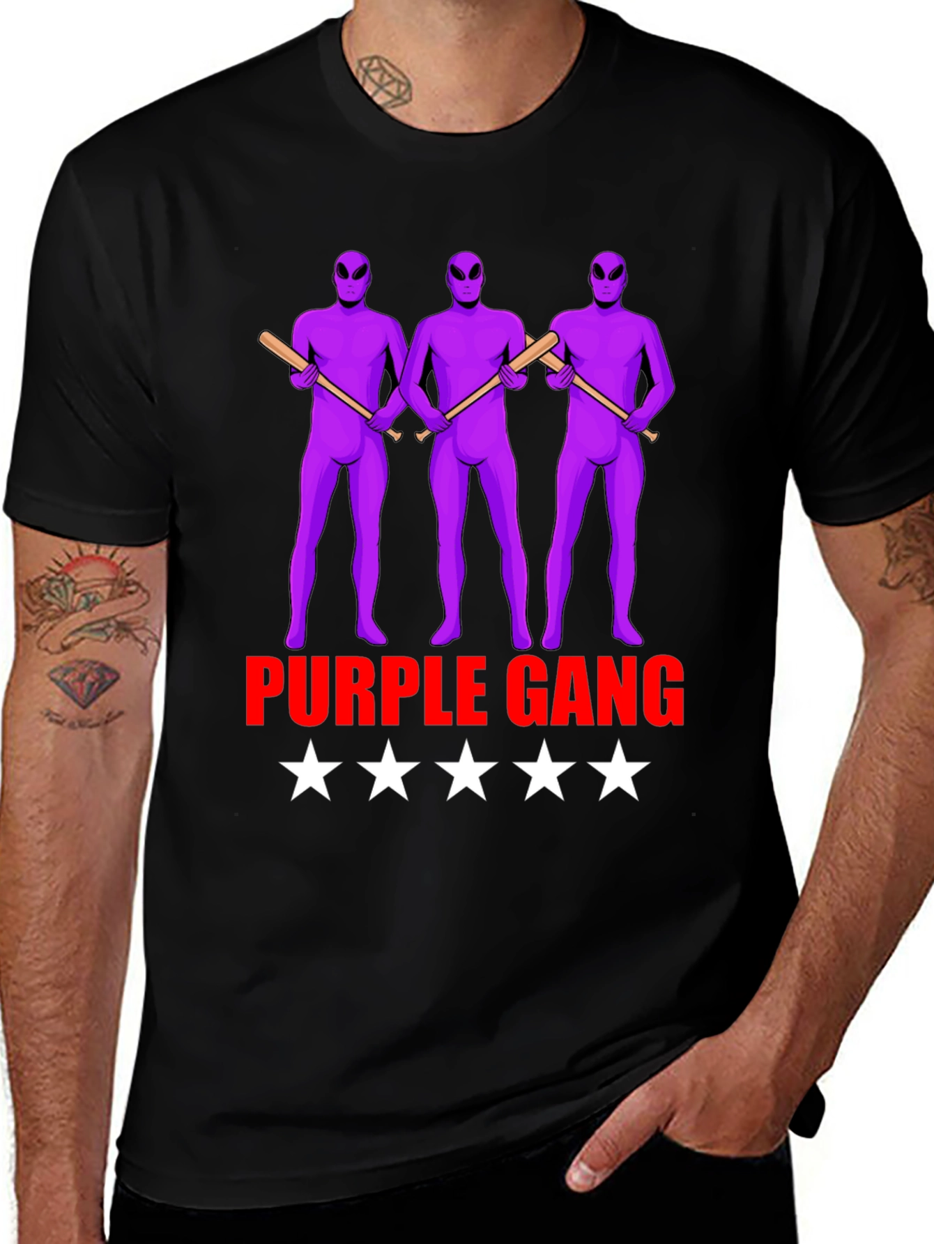 Purple Gang Alien Graphic T-Shirt
