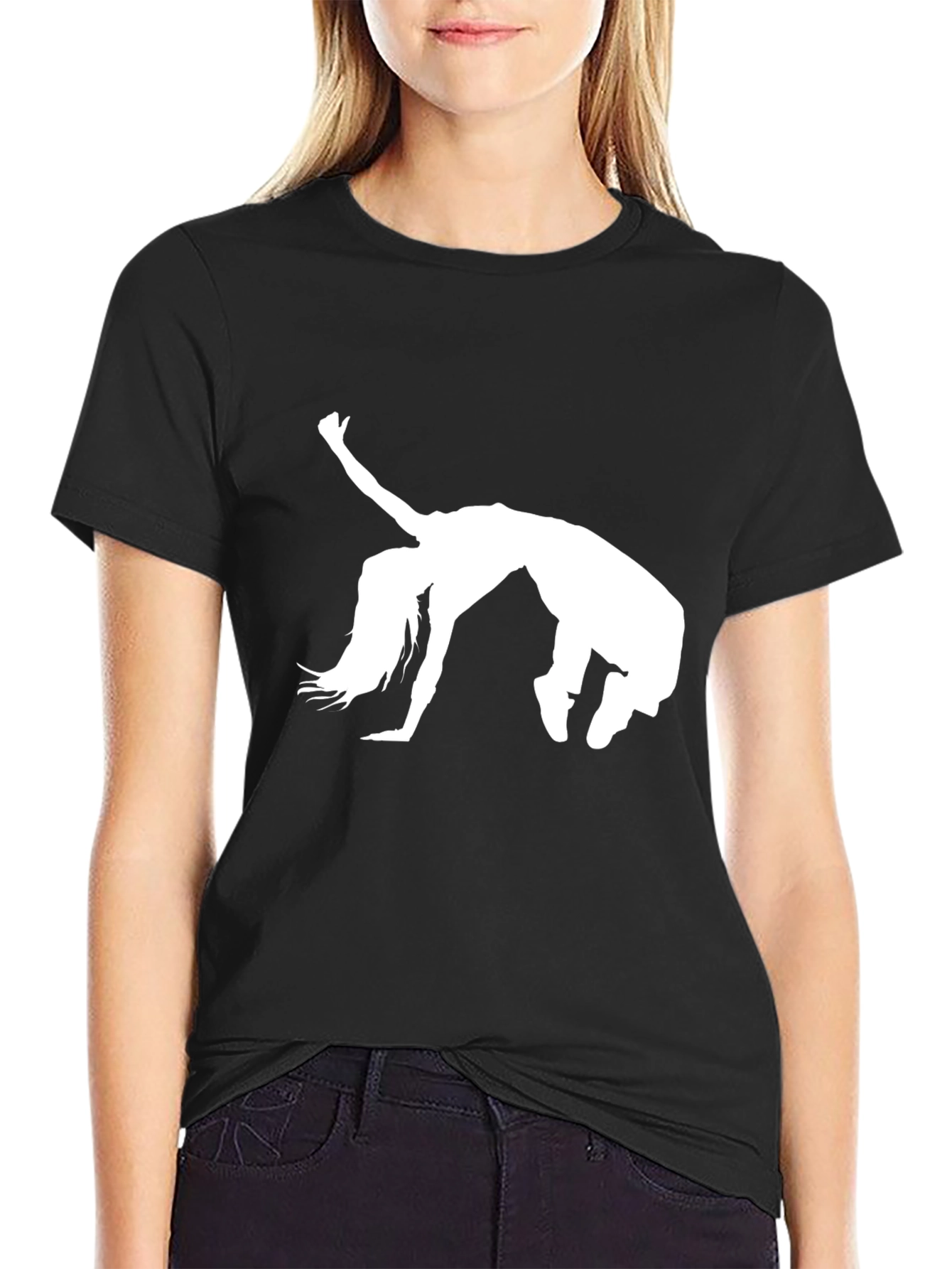 Dancer Silhouette Graphic Tee - Black