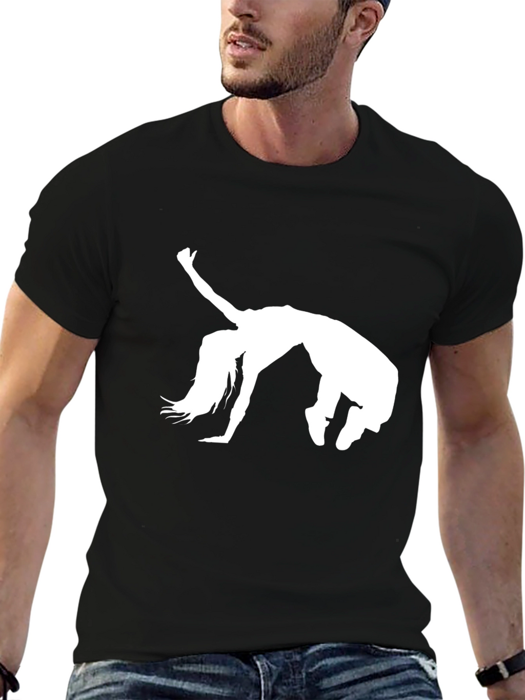 Dancer Silhouette Graphic Tee - Black