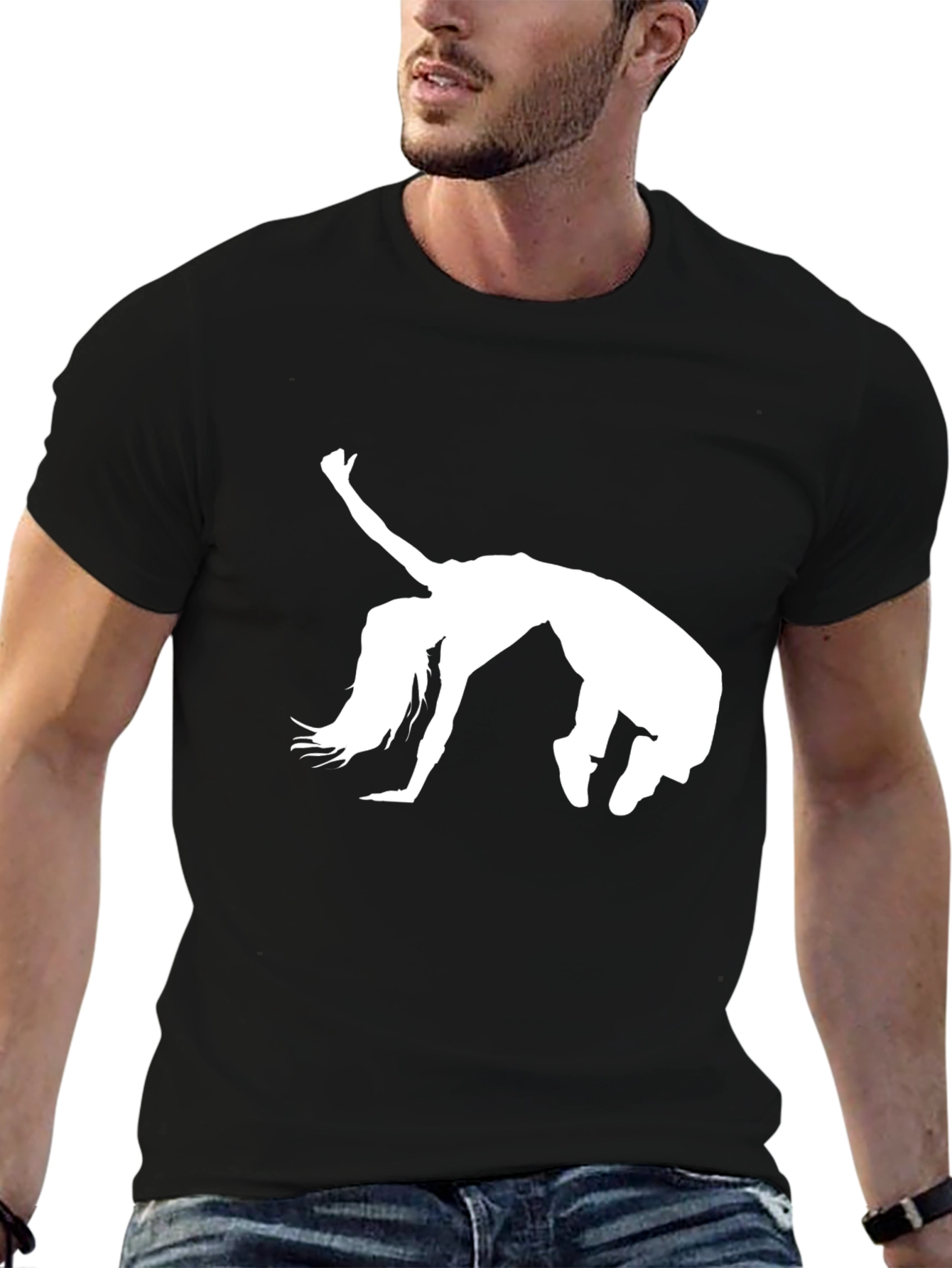 Dancer Silhouette Graphic Tee - Black