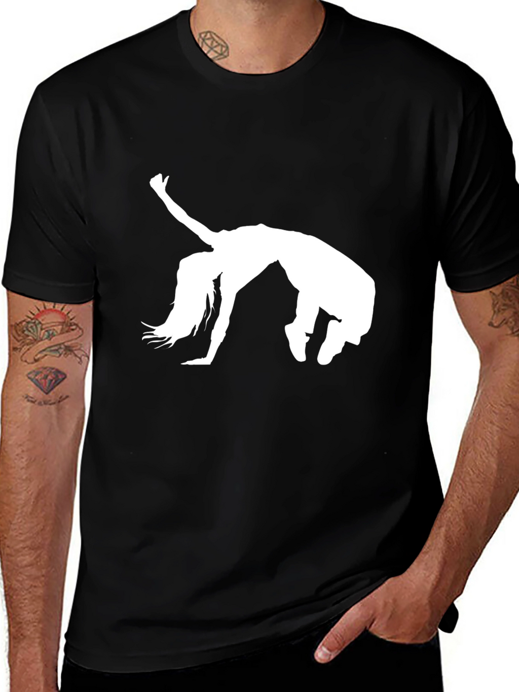 Dancer Silhouette Graphic Tee - Black