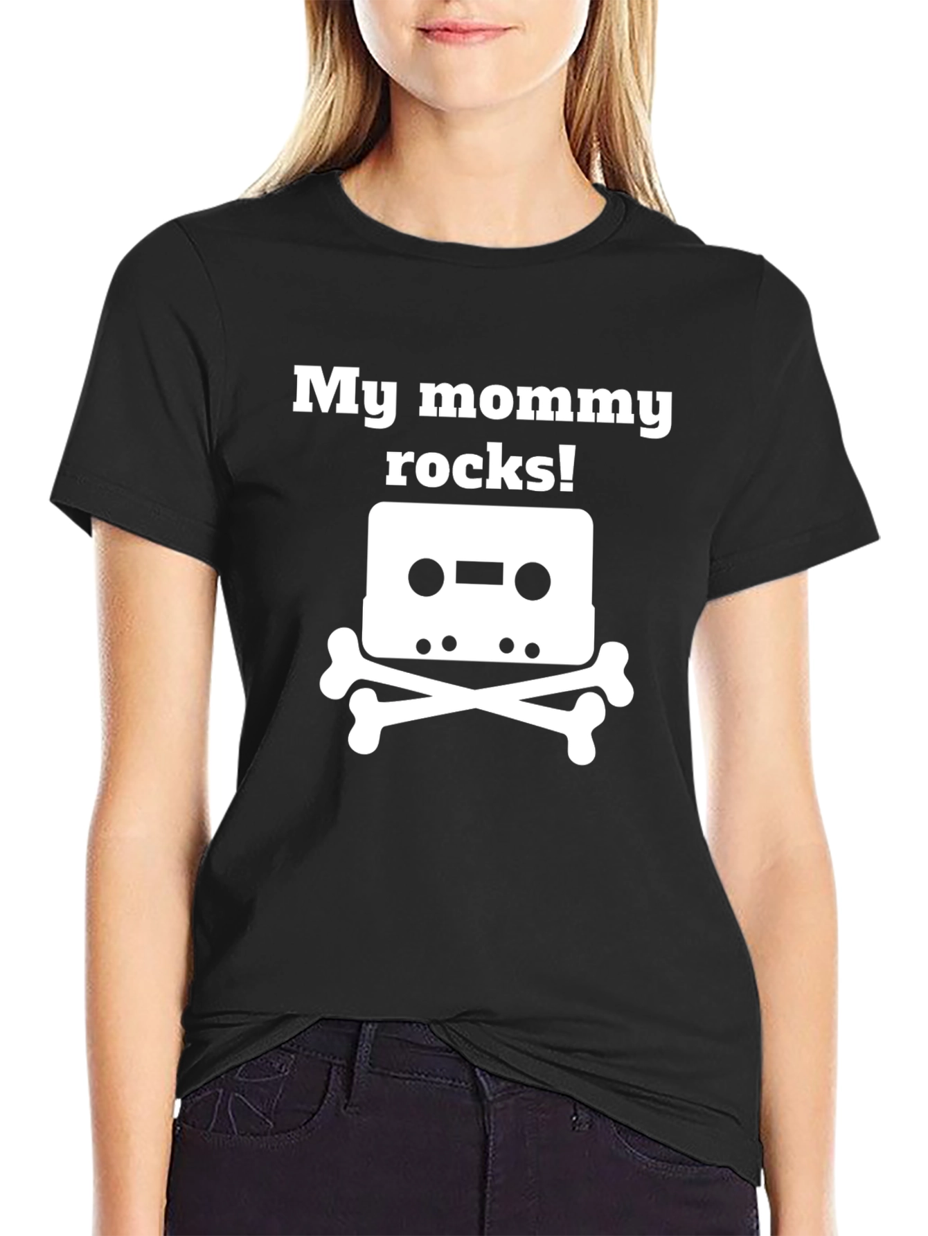 My Mommy Rocks! Cassette & Bones T-Shirt