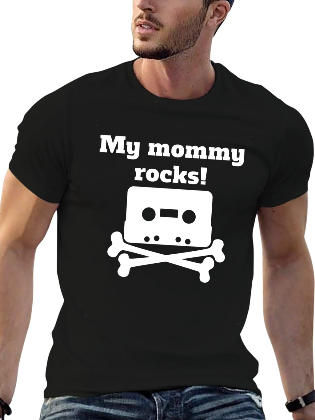 My Mommy Rocks! Cassette & Bones T-Shirt