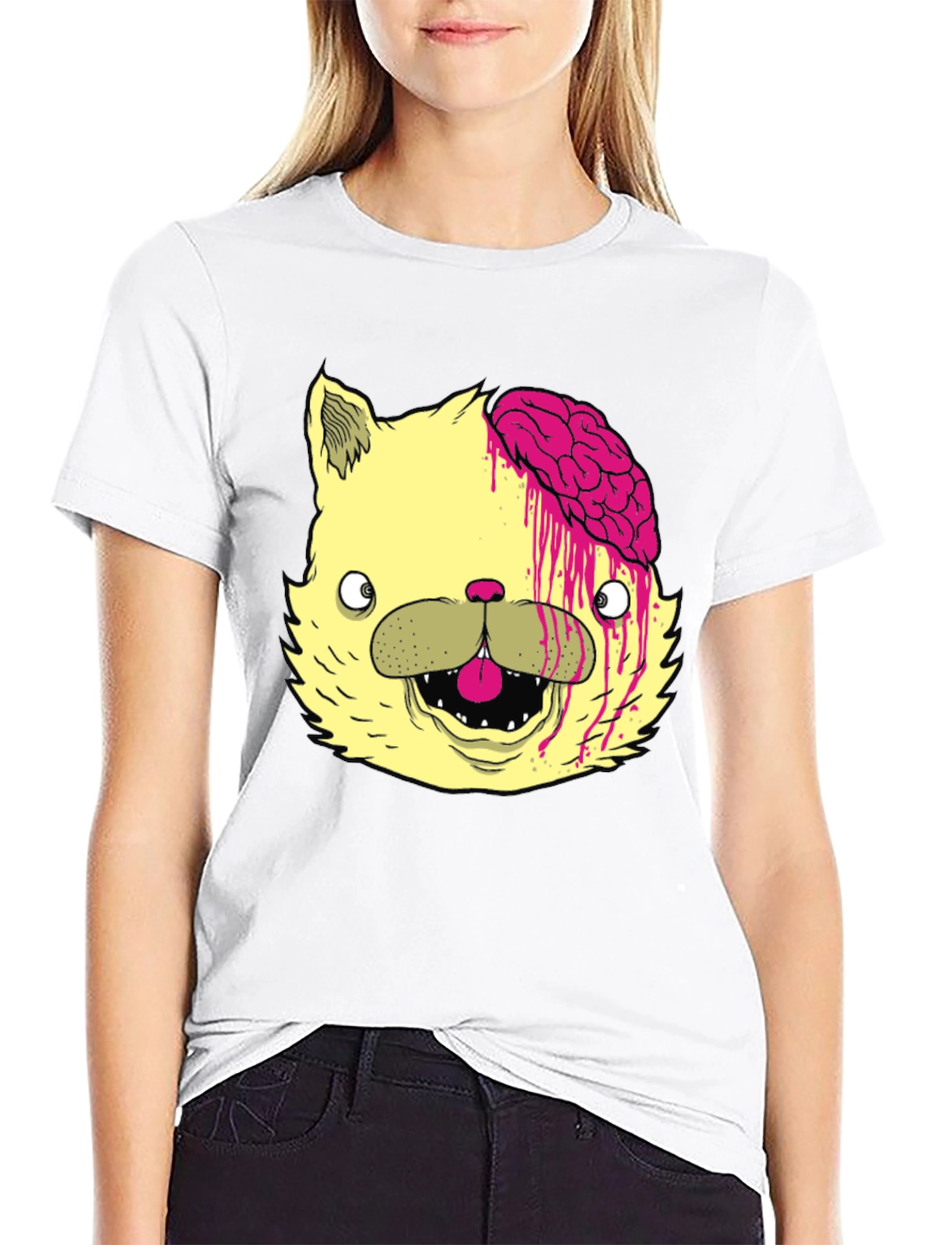 Zombie Cat Brains Graphic Tee - Mens