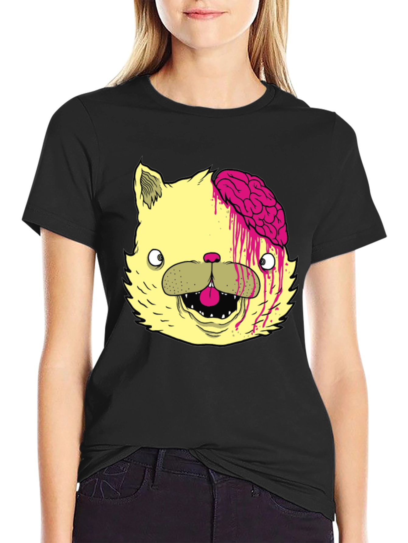 Zombie Cat Brains Graphic Tee - Mens