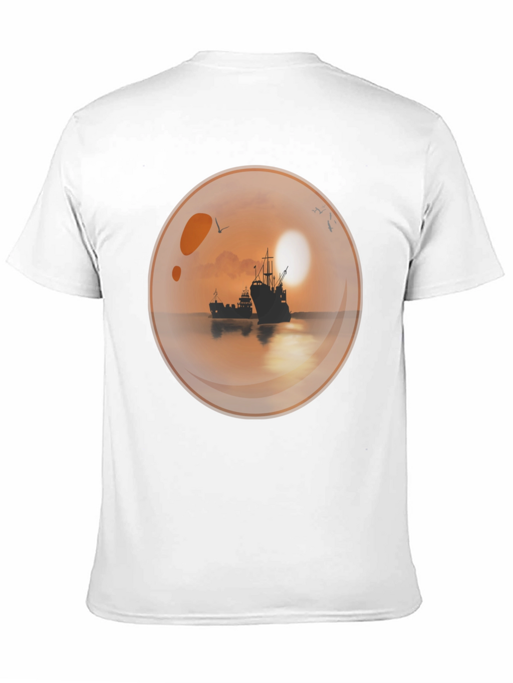 Sunset Ships in a Bubble T-Shirt