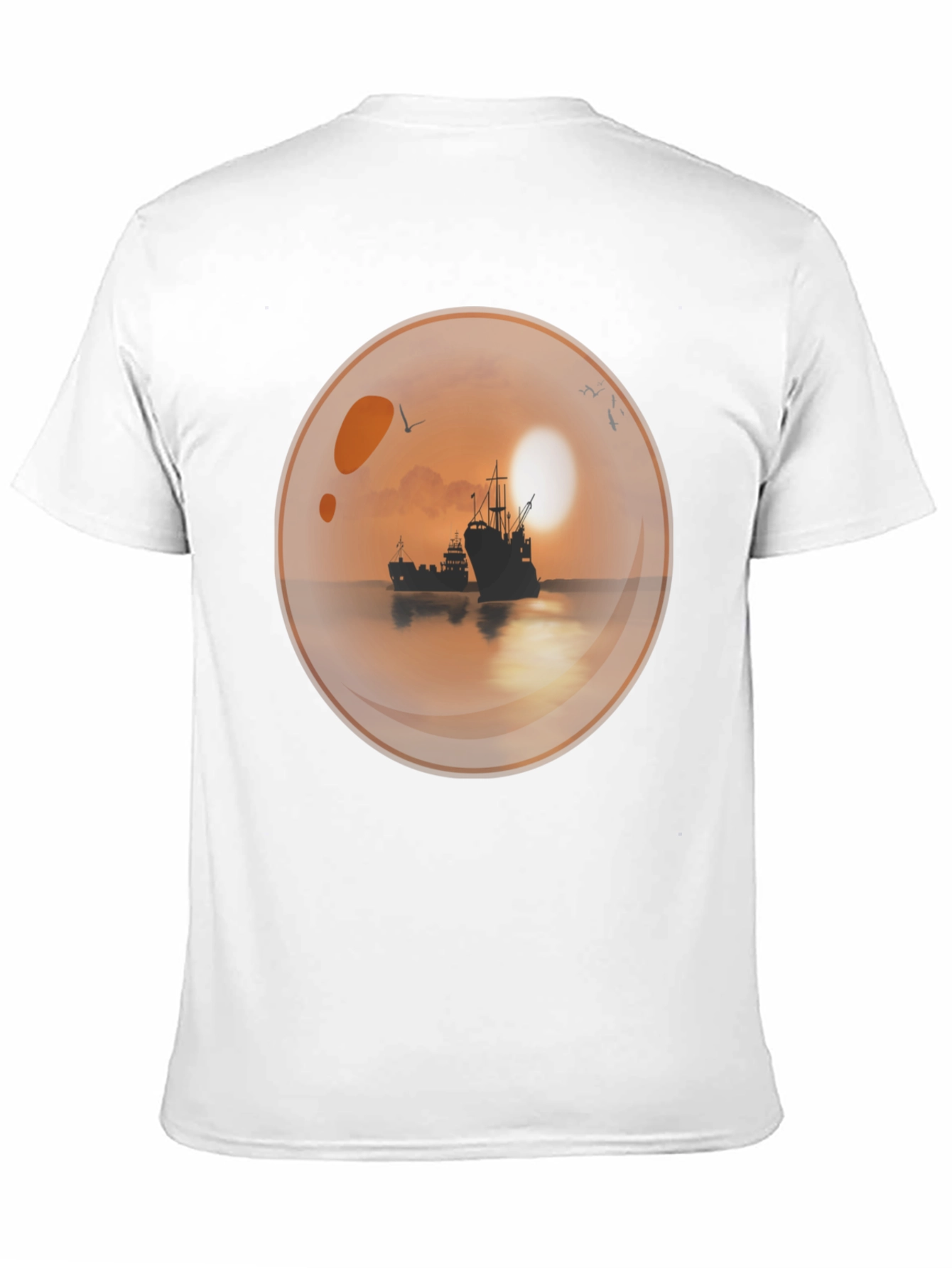 Sunset Ships in a Bubble T-Shirt