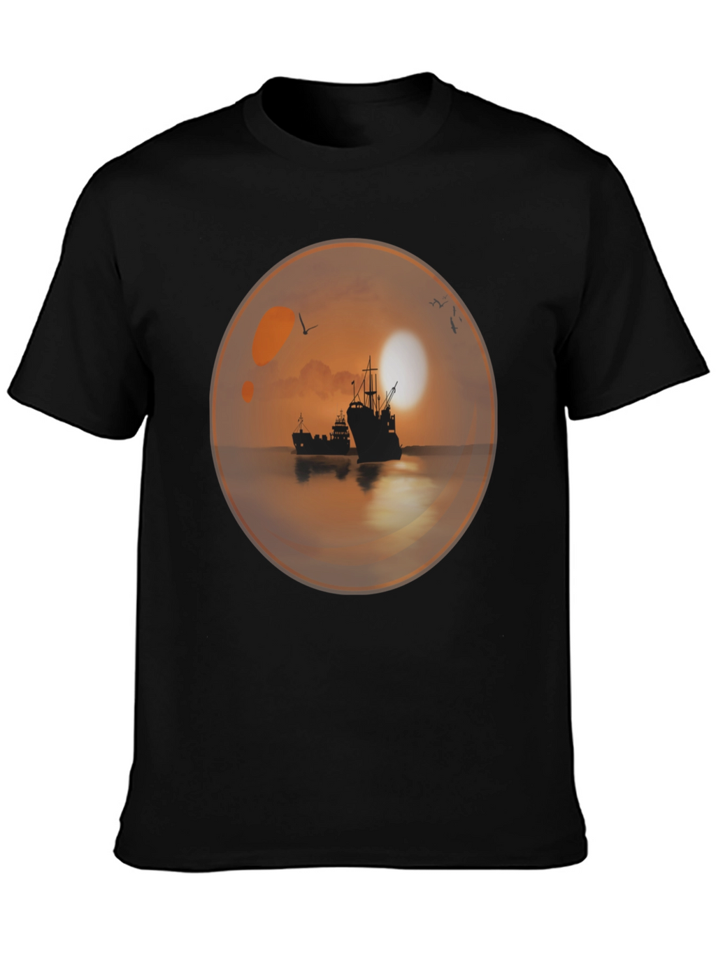 Sunset Ships in a Bubble T-Shirt