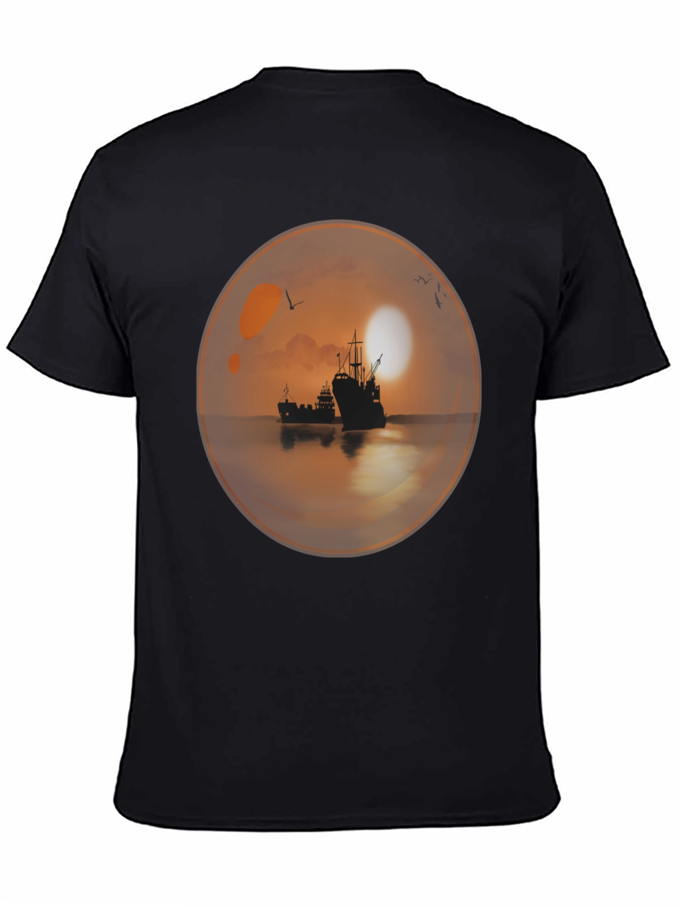 Sunset Ships in a Bubble T-Shirt