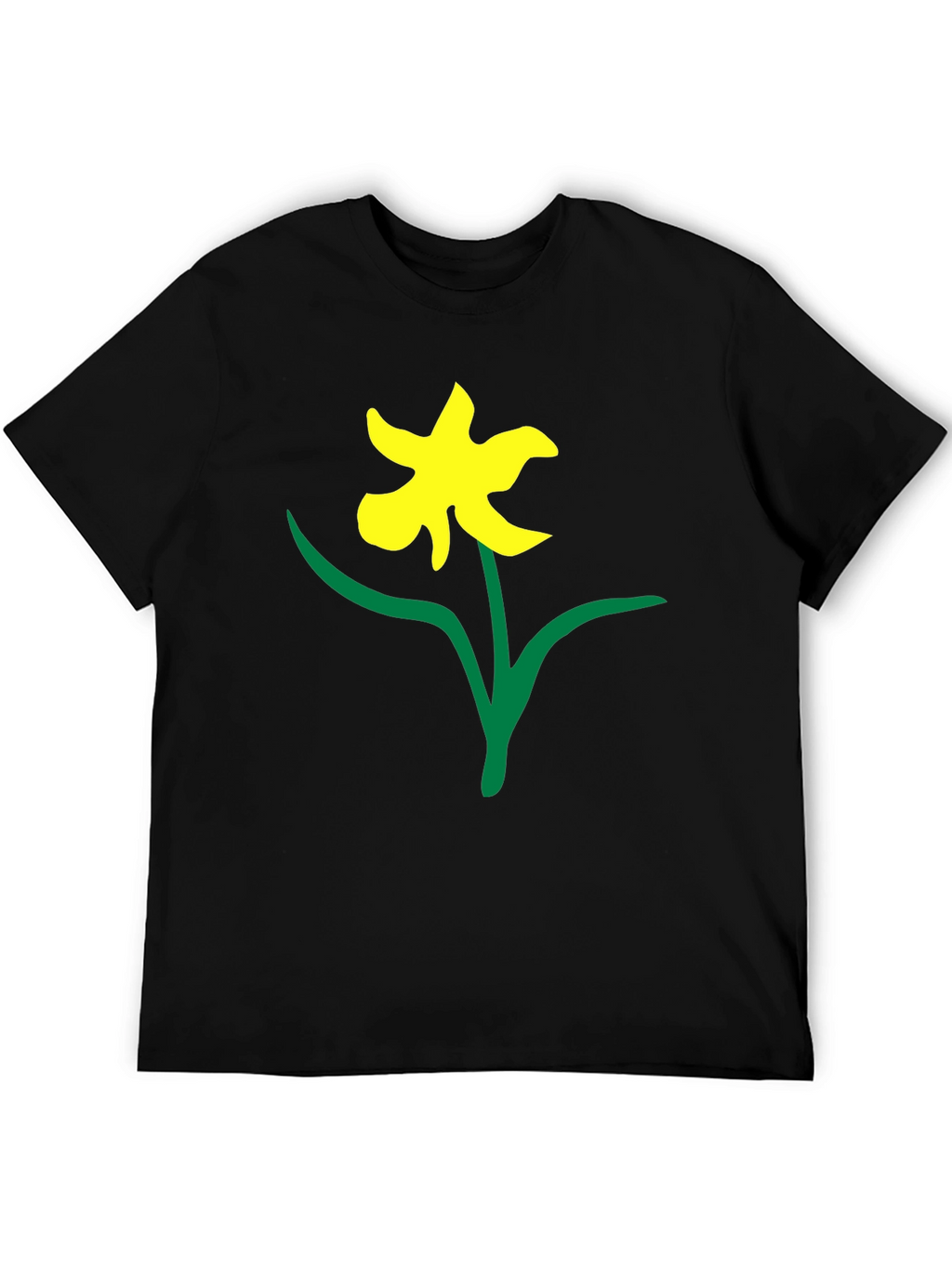 Black Tee with Daffodil Print