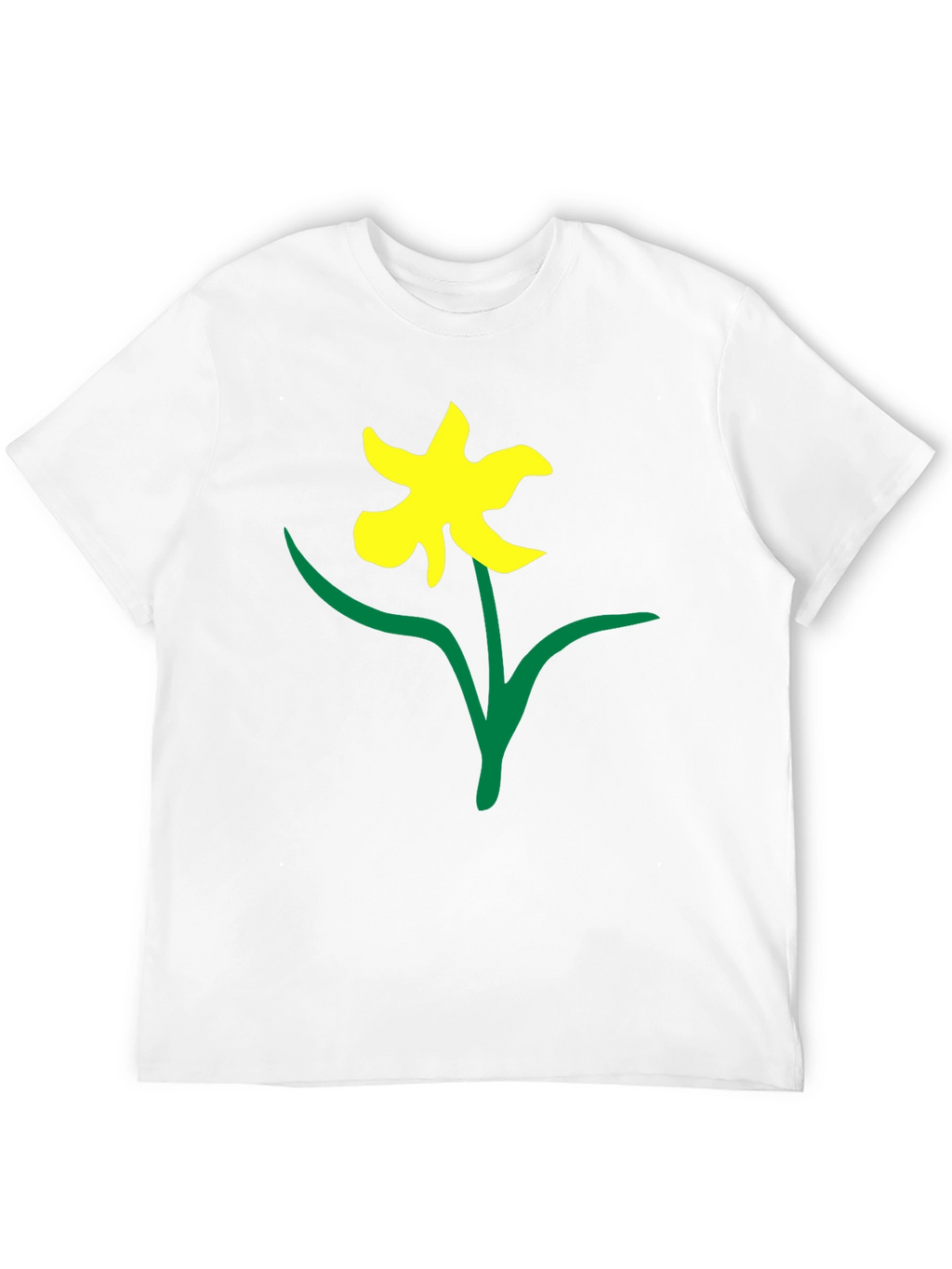Black Tee with Daffodil Print