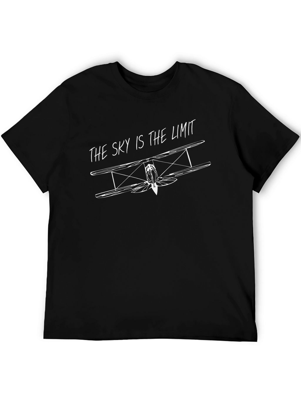 Skys the Limit Biplane Graphic Tee - Black
