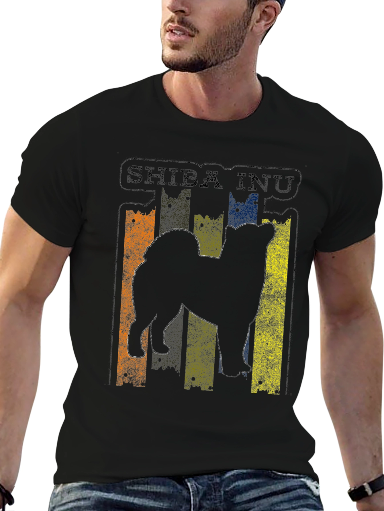 Shiba Inu Dog Silhouette Graphic T-Shirt