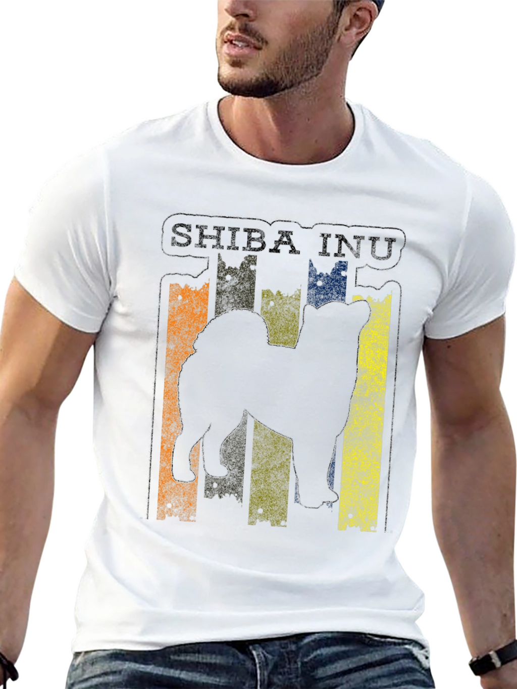 Shiba Inu Dog Silhouette Graphic T-Shirt