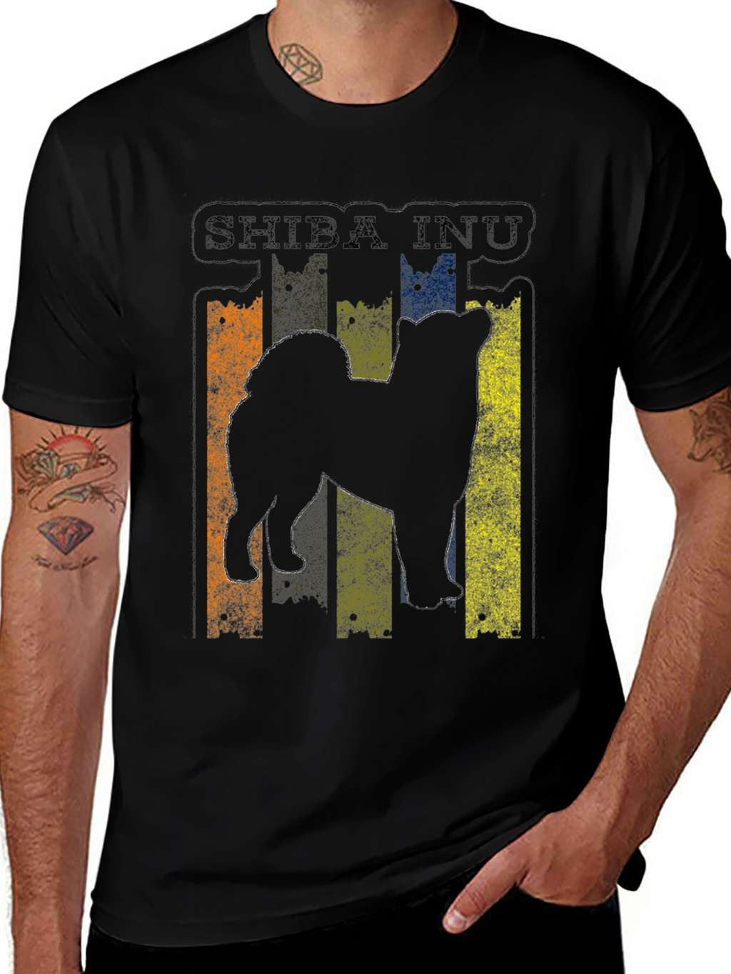 Shiba Inu Dog Silhouette Graphic T-Shirt