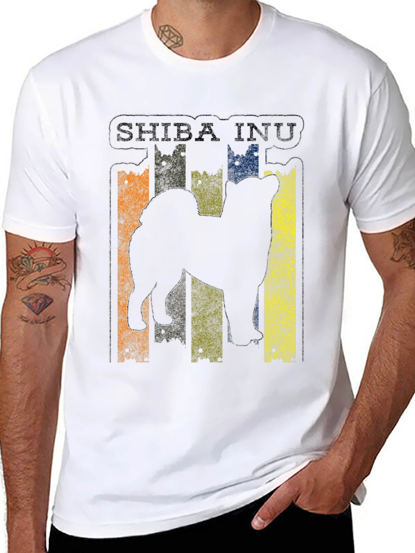 Shiba Inu Dog Silhouette Graphic T-Shirt