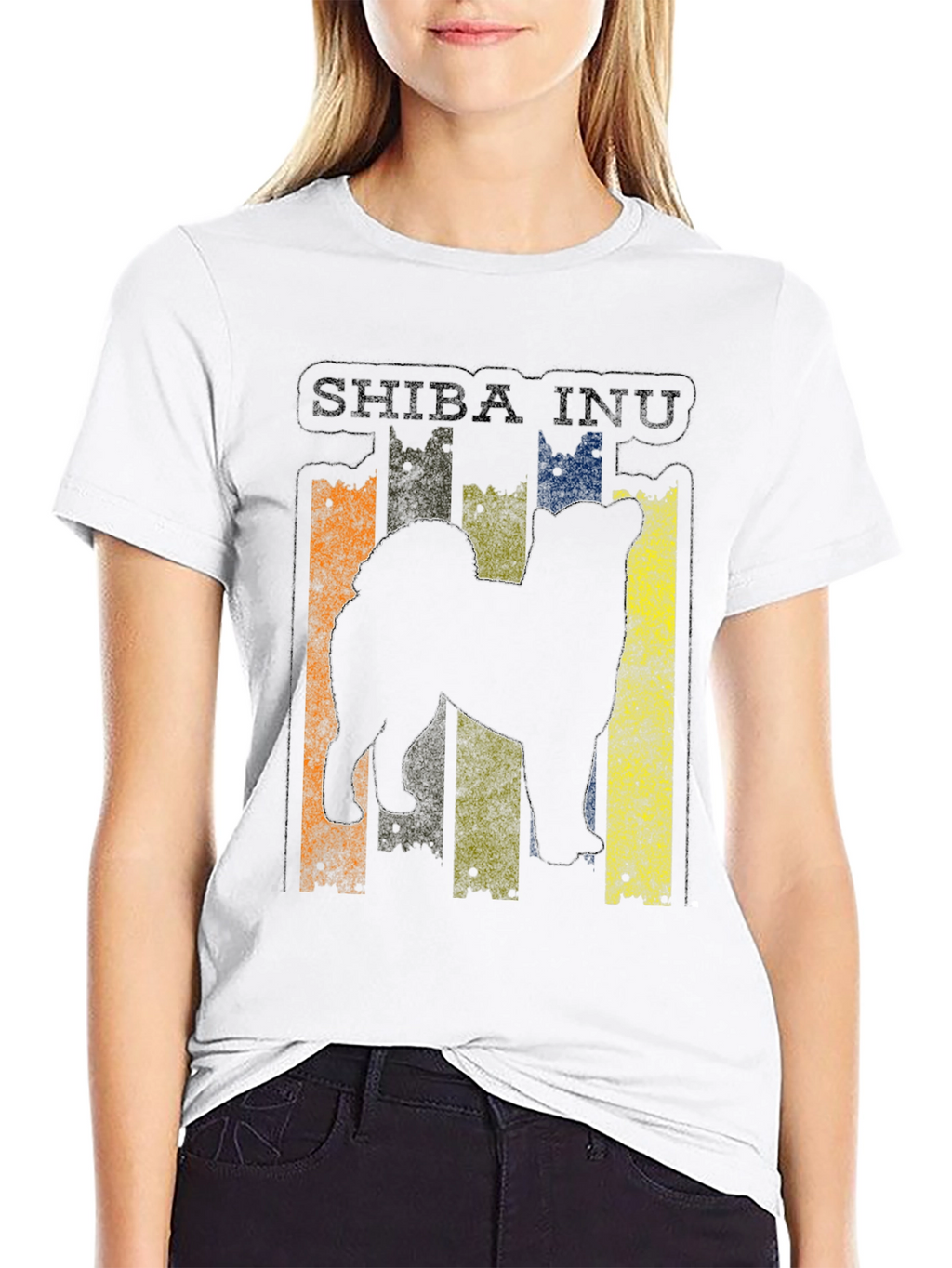 Shiba Inu Dog Silhouette Graphic T-Shirt