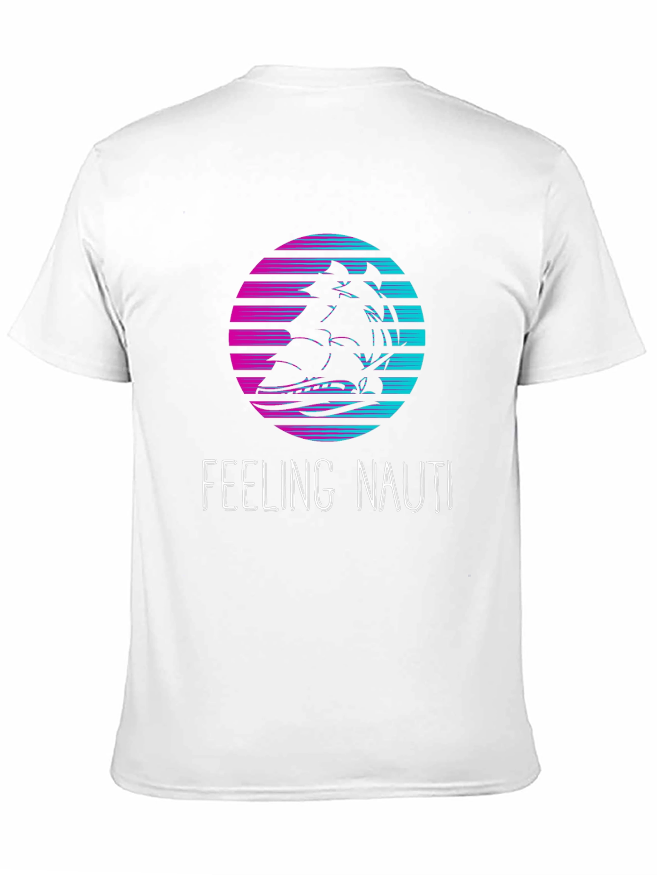Feeling Nauti T-Shirt: Retro Sunset Ship Design