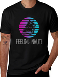 Feeling Nauti T-Shirt: Retro Sunset Ship Design
