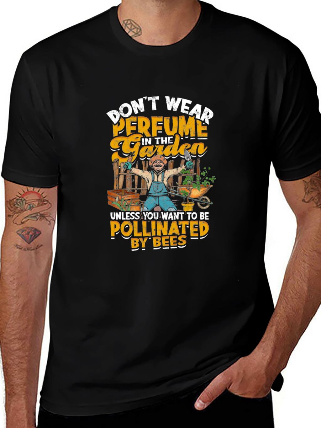 Gardener Humor T-Shirt - Pollinated by Bees