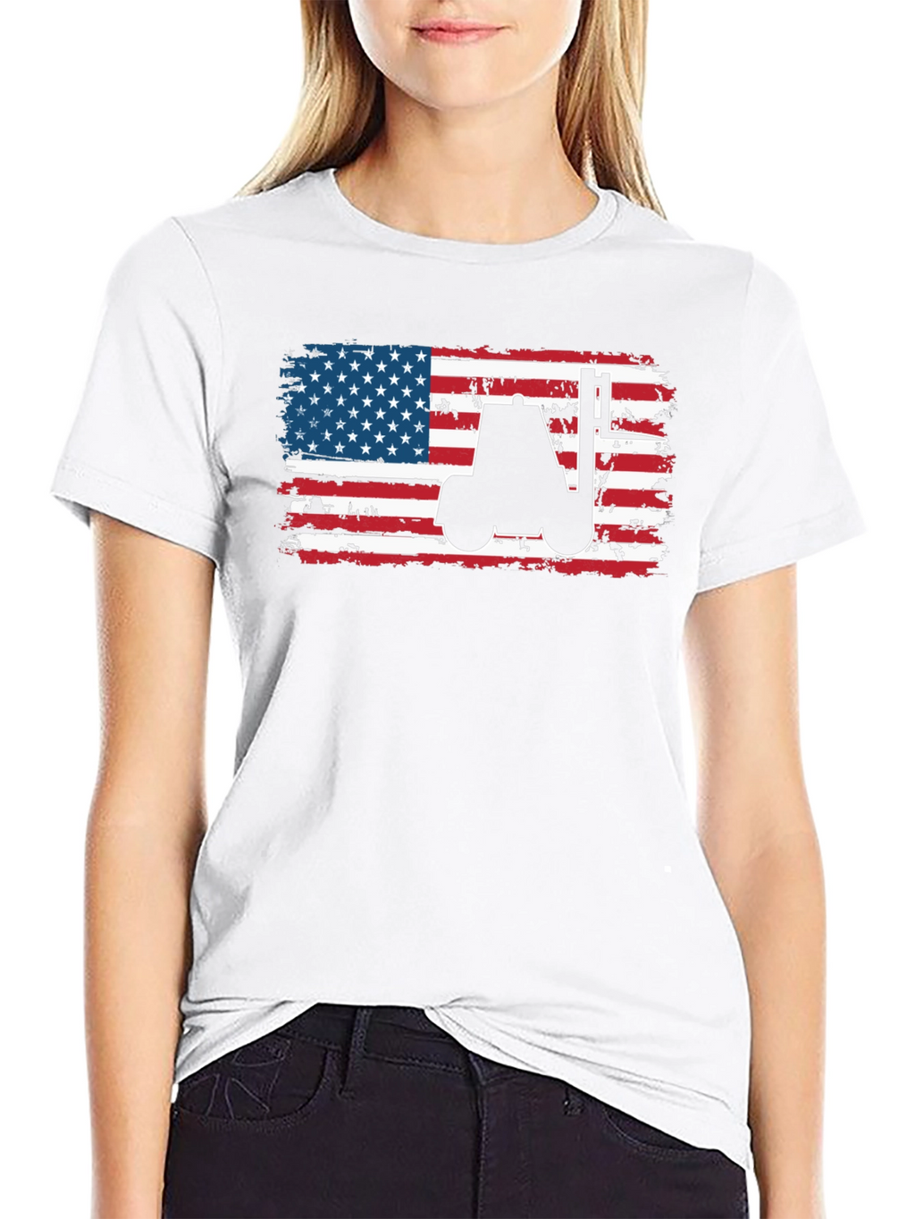 American Flag Forklift T-Shirt