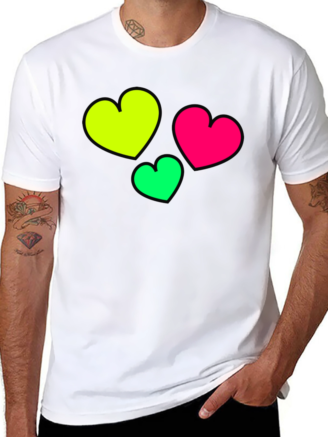 Heart Graphic Black T-Shirt