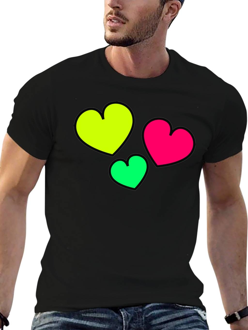 Heart Graphic Black T-Shirt