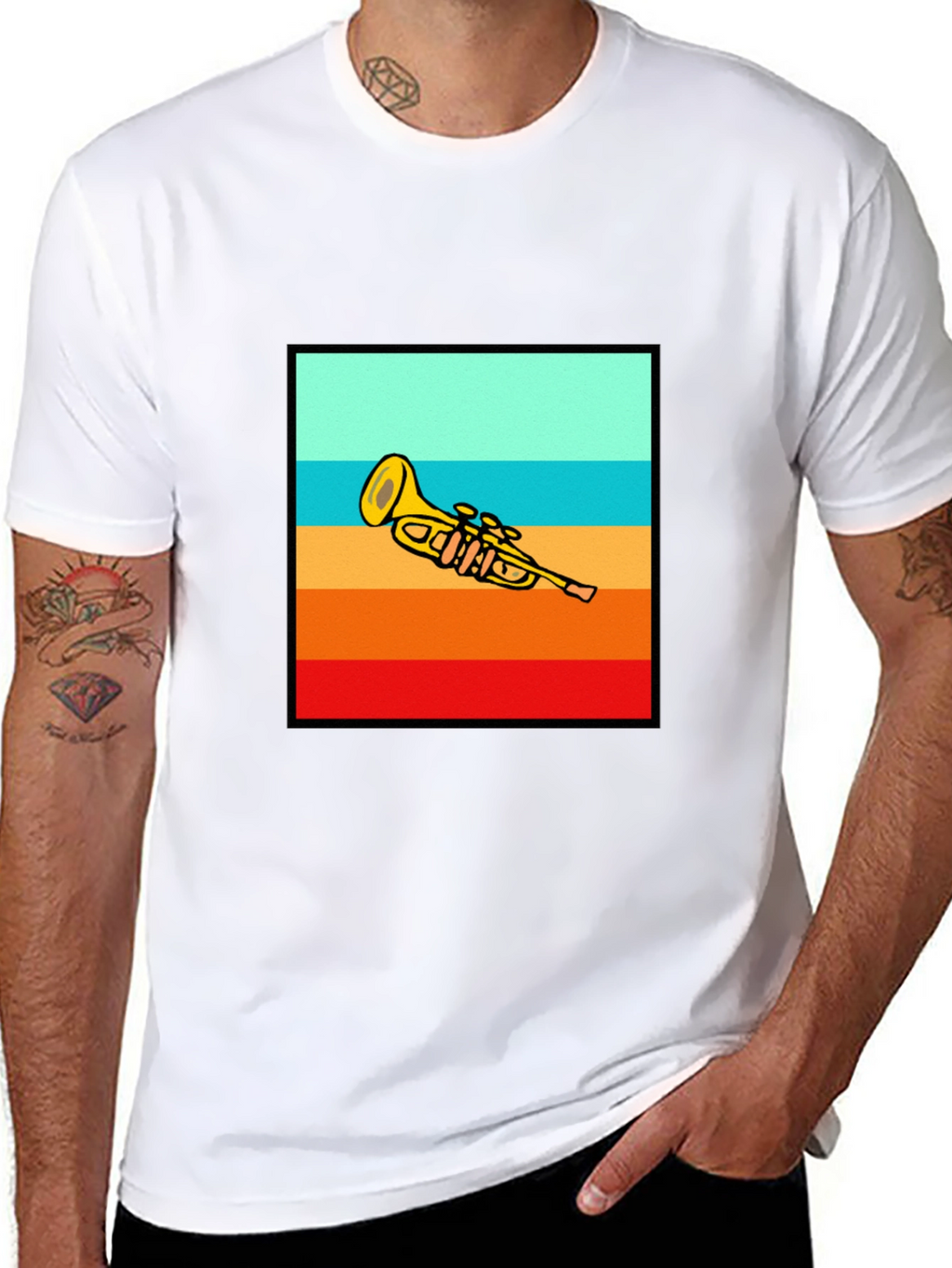 Retro Trumpet Sunset T-Shirt