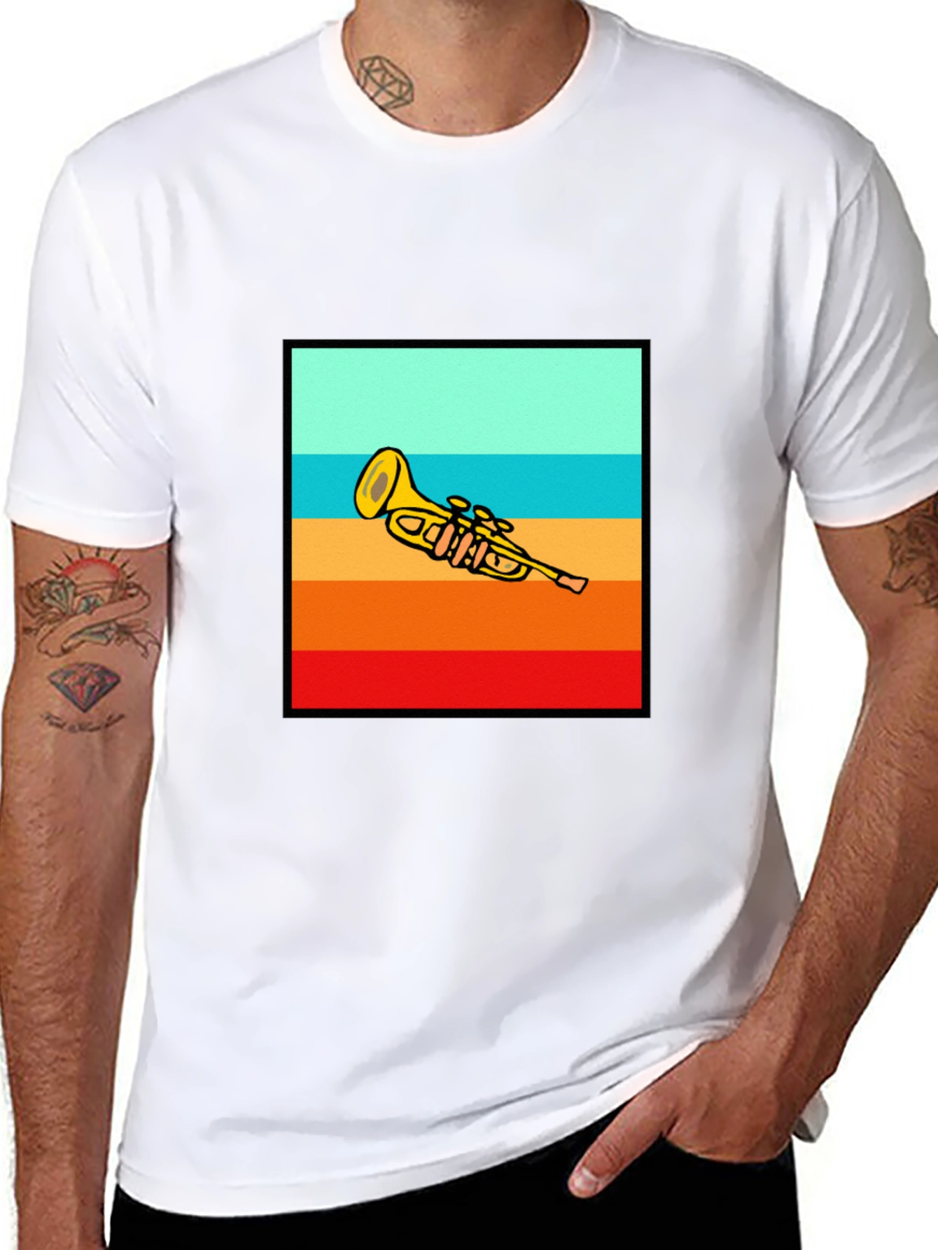 Retro Trumpet Sunset T-Shirt