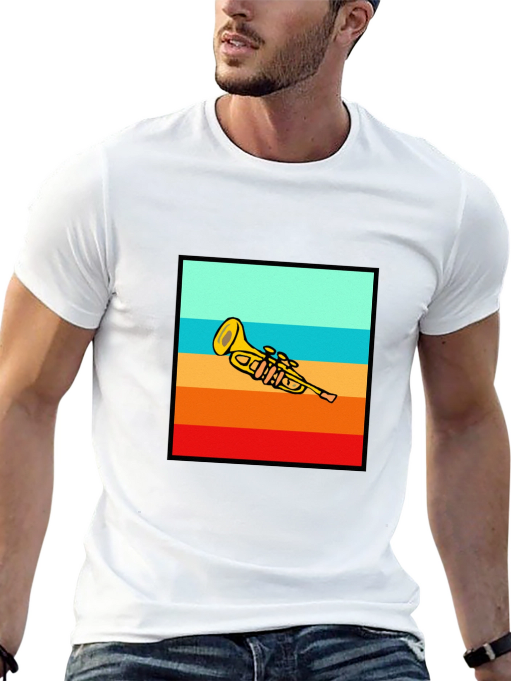 Retro Trumpet Sunset T-Shirt