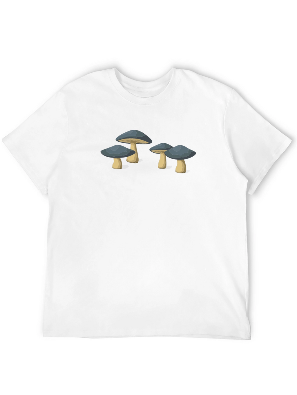 Mushroom Graphic Tee - Unisex Black Cotton T-Shirt