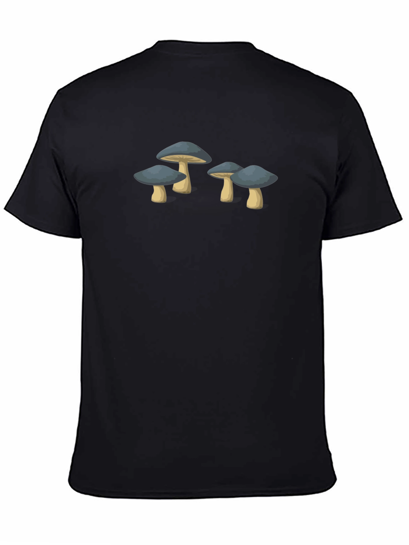 Mushroom Graphic Tee - Unisex Black Cotton T-Shirt