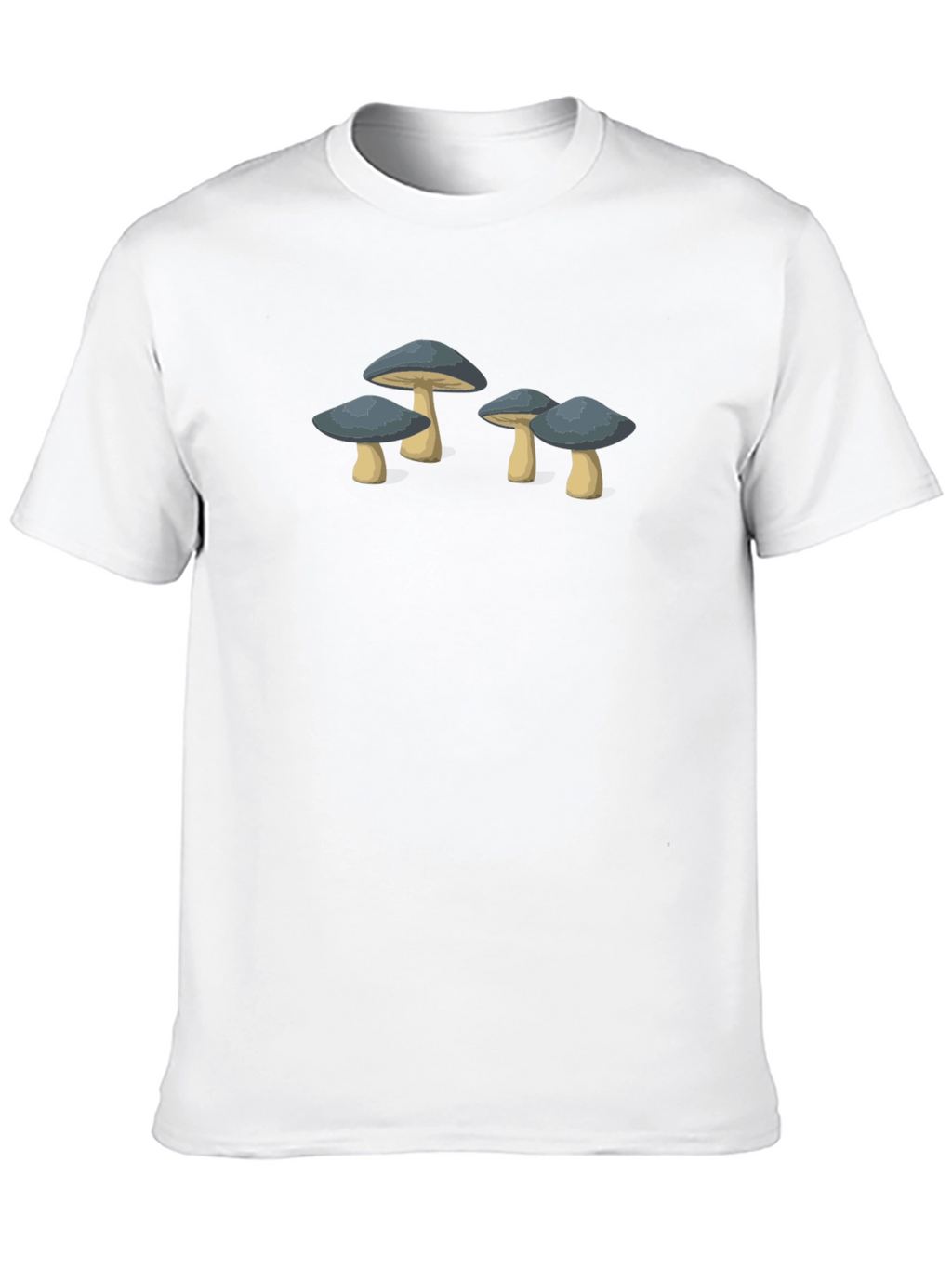 Mushroom Graphic Tee - Unisex Black Cotton T-Shirt