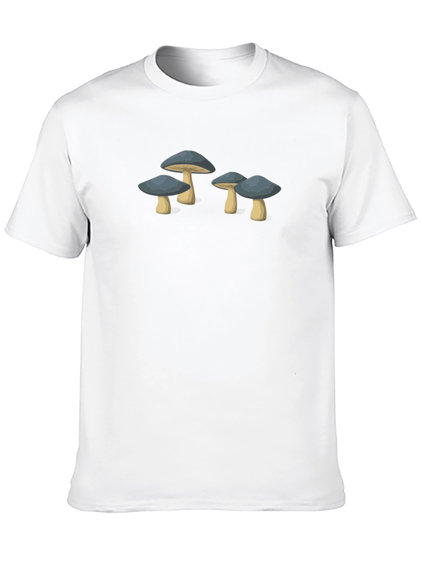 Mushroom Graphic Tee - Unisex Black Cotton T-Shirt